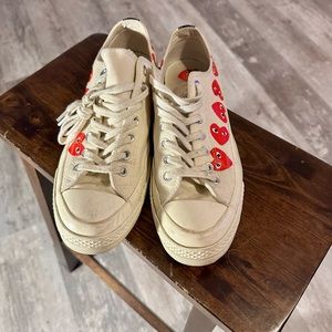 Converse Chuck Taylor All-Star  70 Lo Comme des Garcons White 9 Shoes CDG Heart